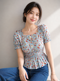 Flora Smocked Peplum Top