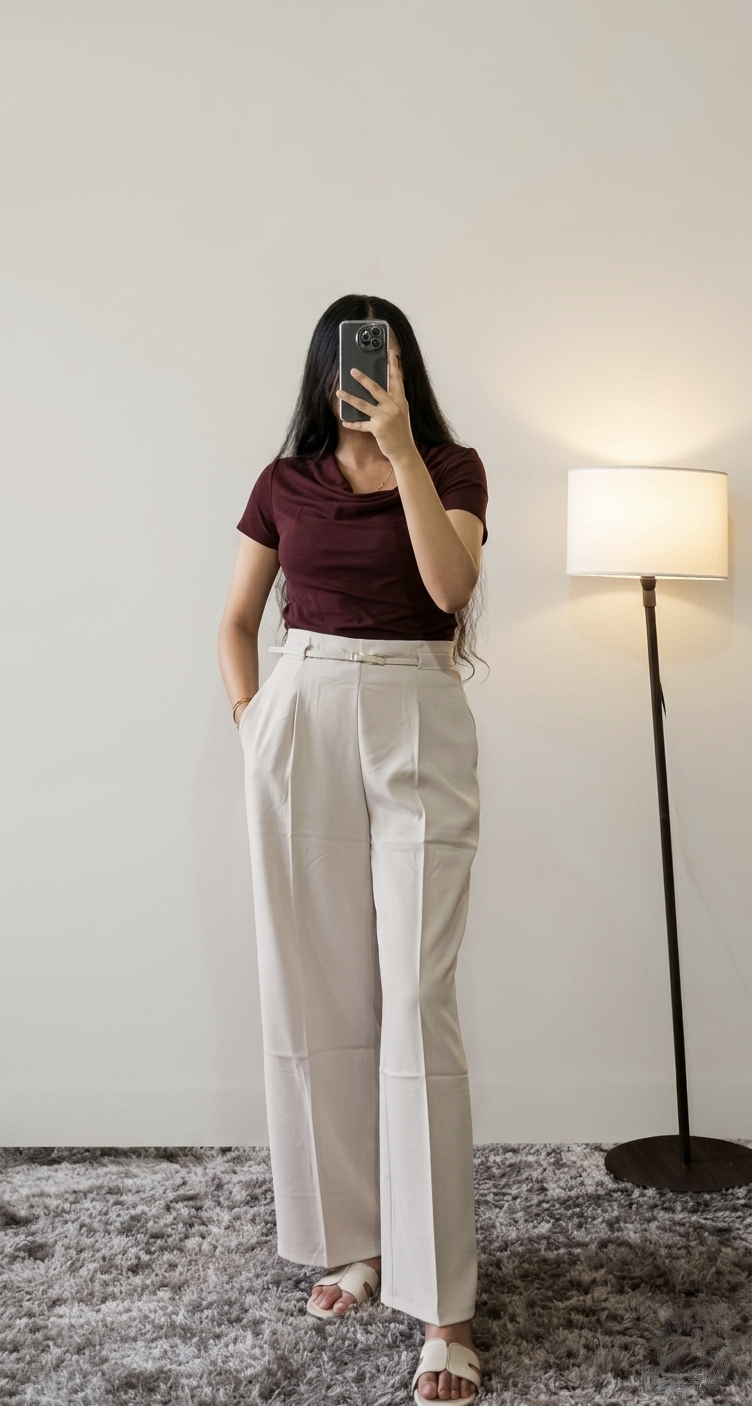 High Waist Belted Trousers