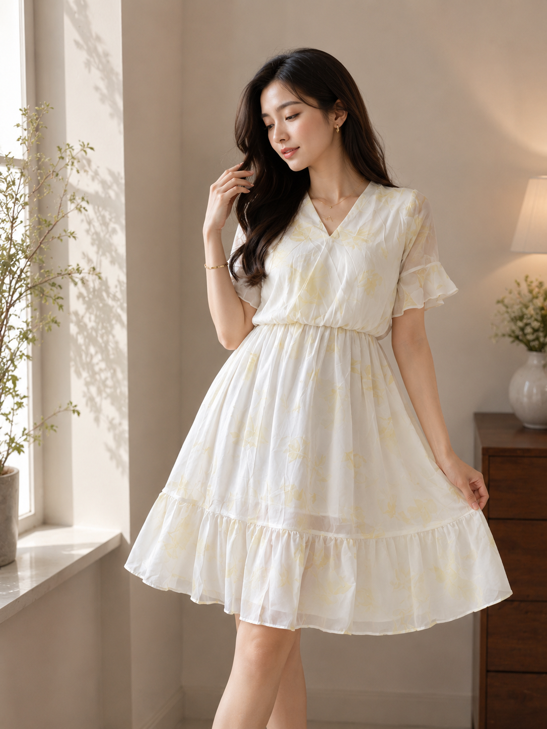 Floral Breeze V-Neck Dress