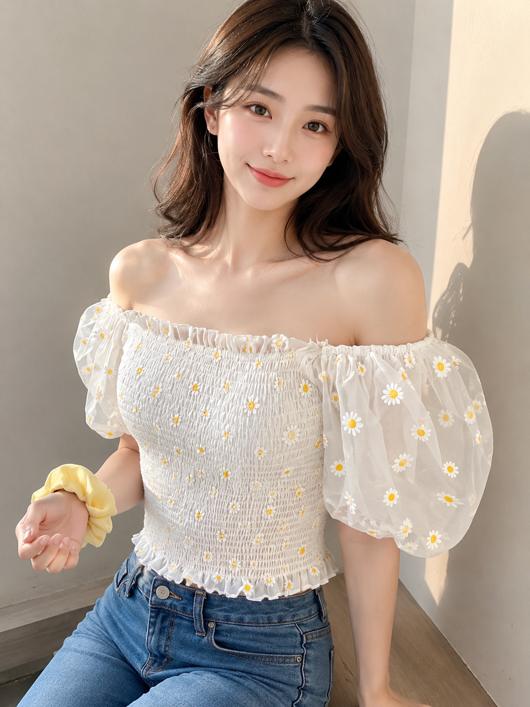 Floral Puff-Sleeve Top