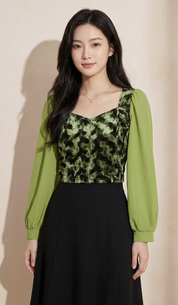 Soft Velvet Mesh Tops