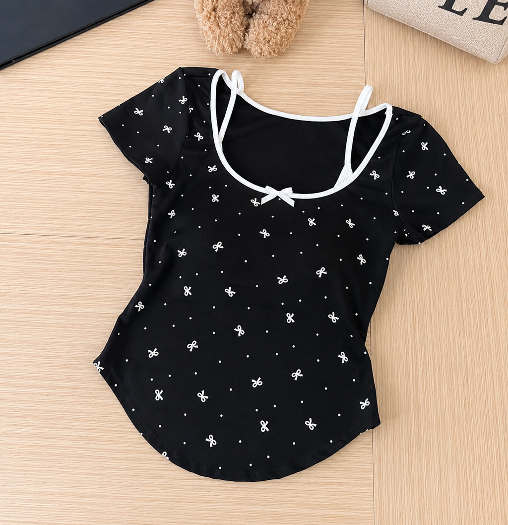 Midnight Bow Padded Top