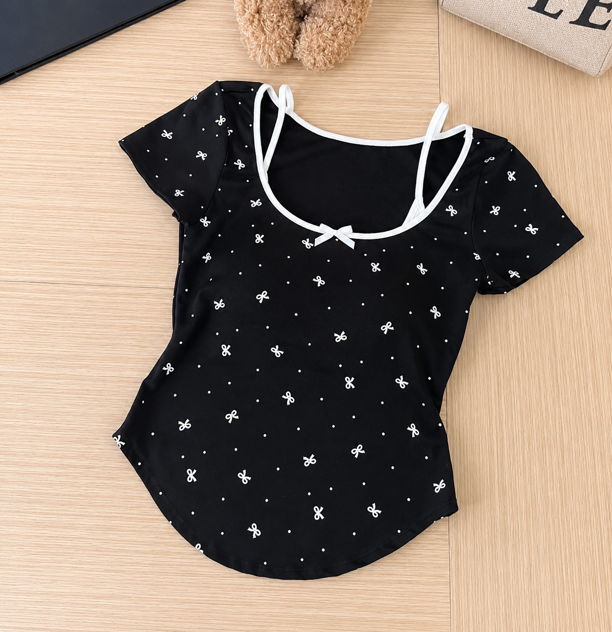 Midnight Bow Padded Top