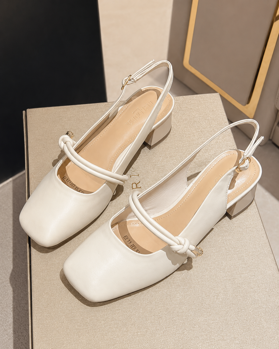 Elegant Double Buckle Strap Block Heel