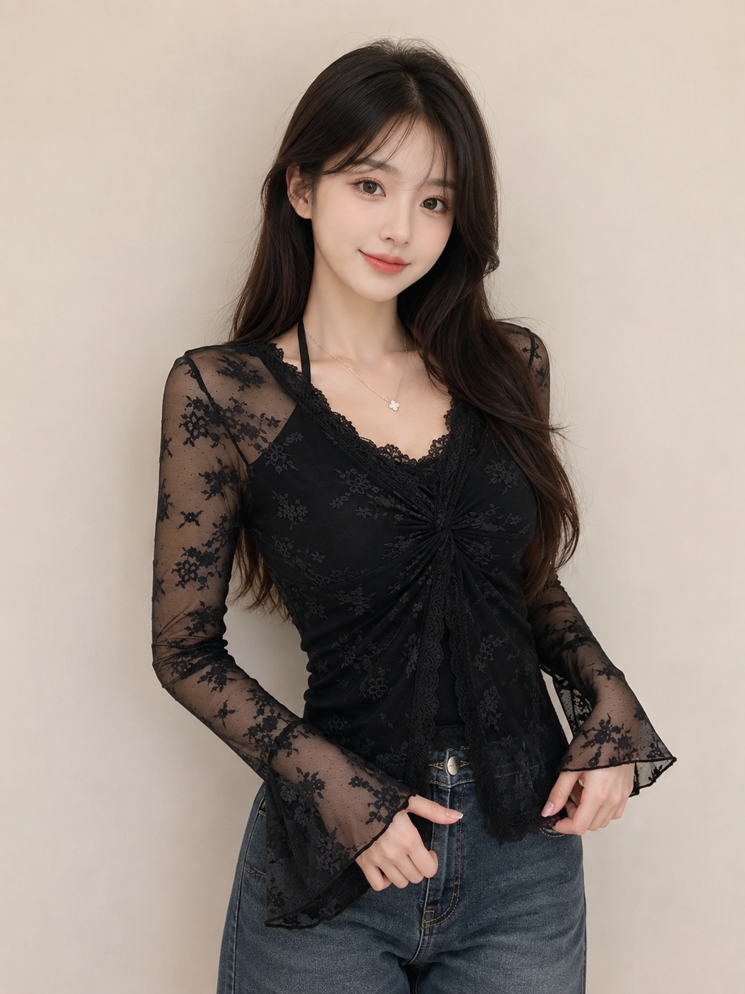 Floral Lace V-Neck Top