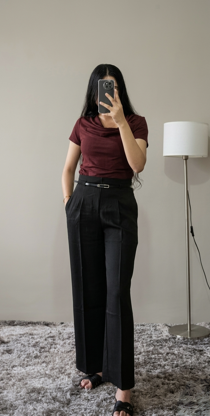 High Waist Belted Trousers