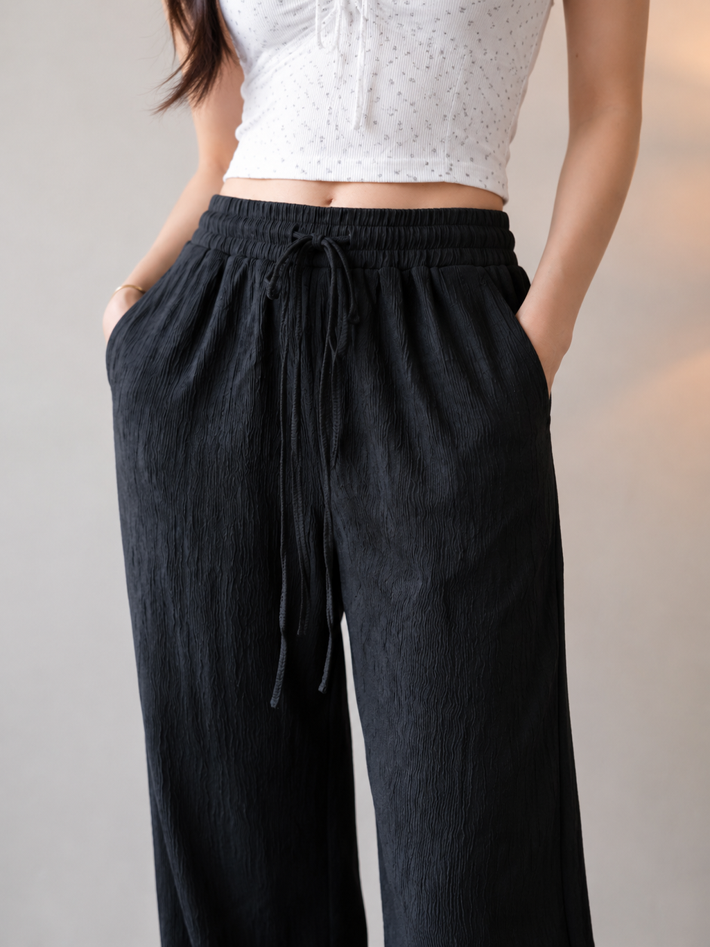 High Waisted Drawstring Pant