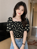 Floral Puff-Sleeve Top
