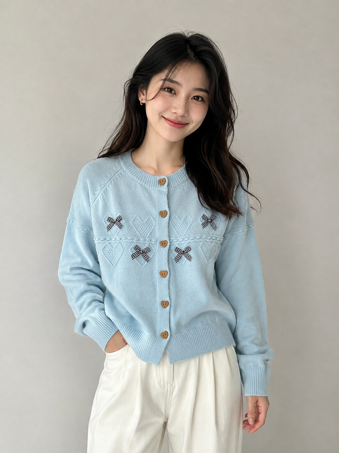 Heartwood Knit Bow Cardigan