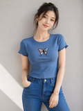 Flutter Butterfly Ribbed Top