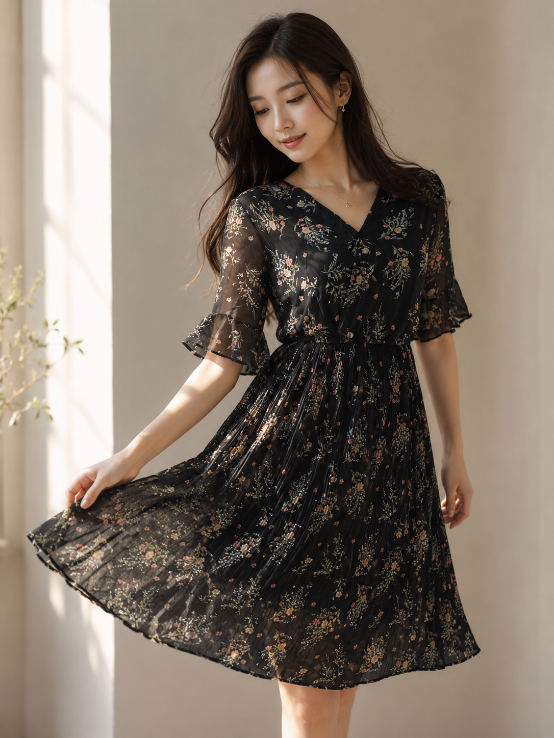 Floral Breeze V-Neck Dress
