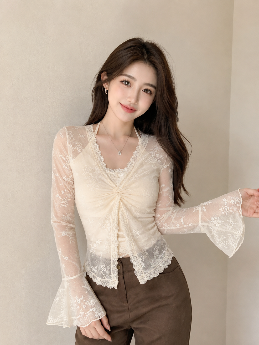 Floral Lace V-Neck Top