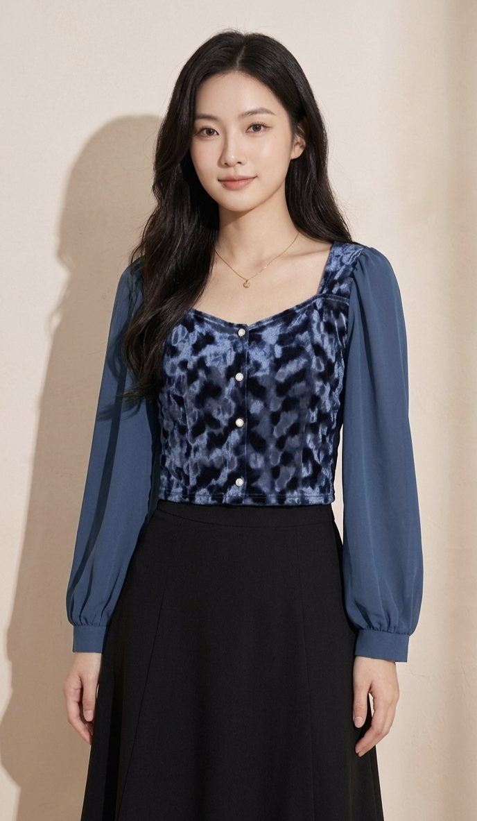 Soft Velvet Mesh Tops