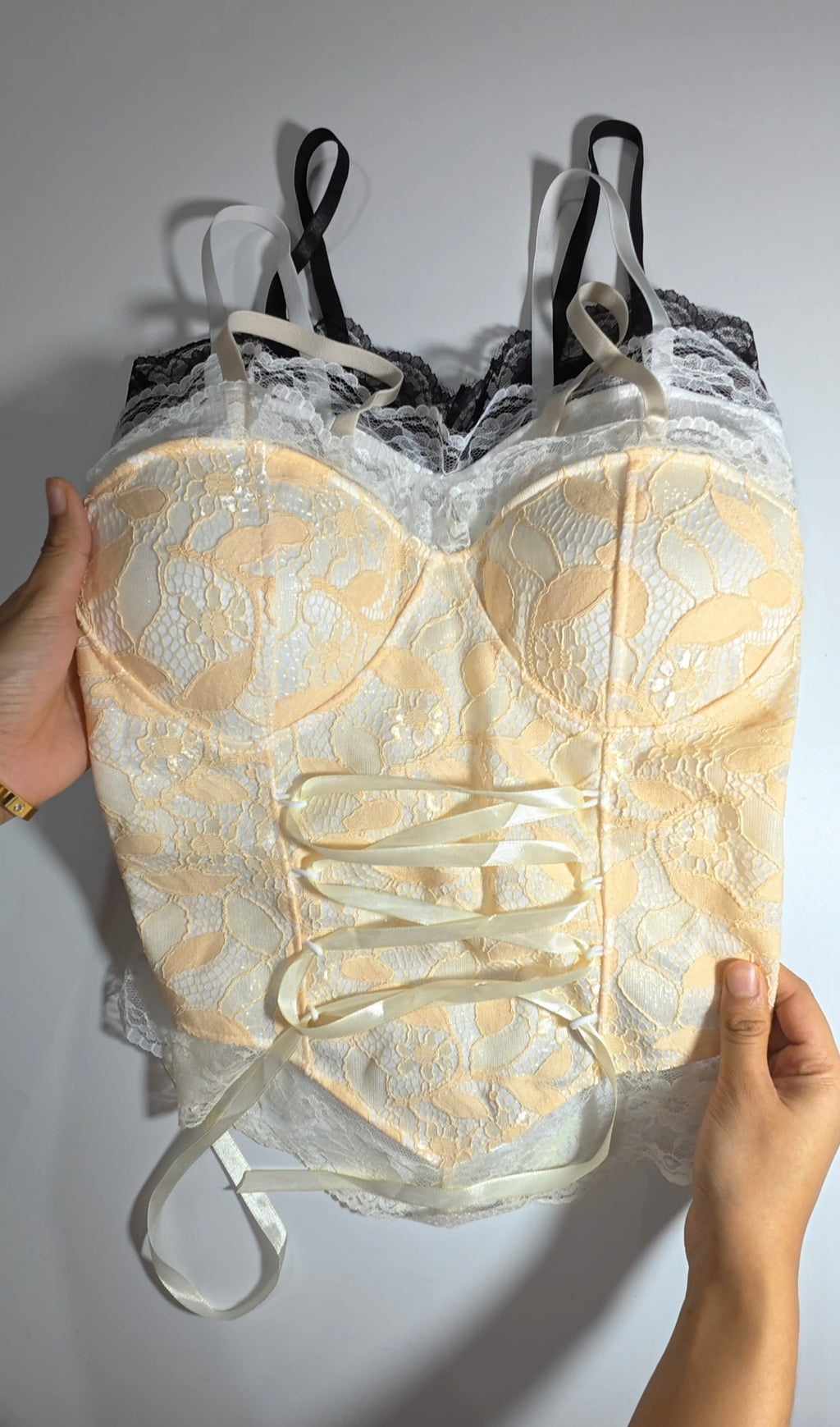 Lace Cross-Tie Corset Top