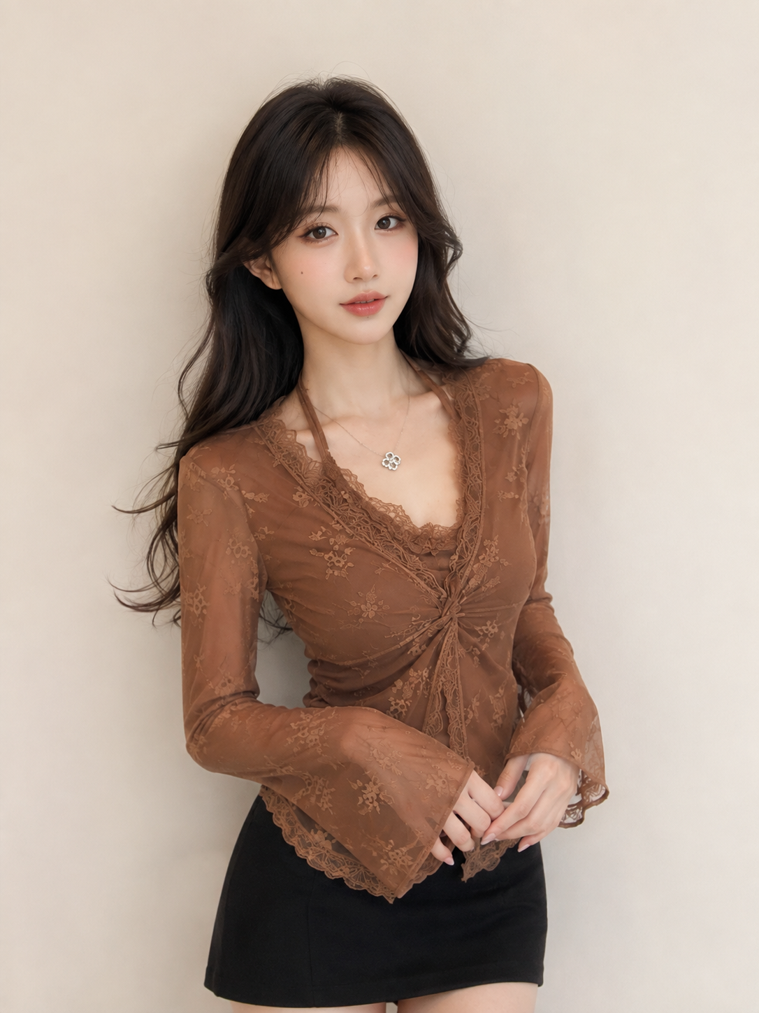 Floral Lace V-Neck Top