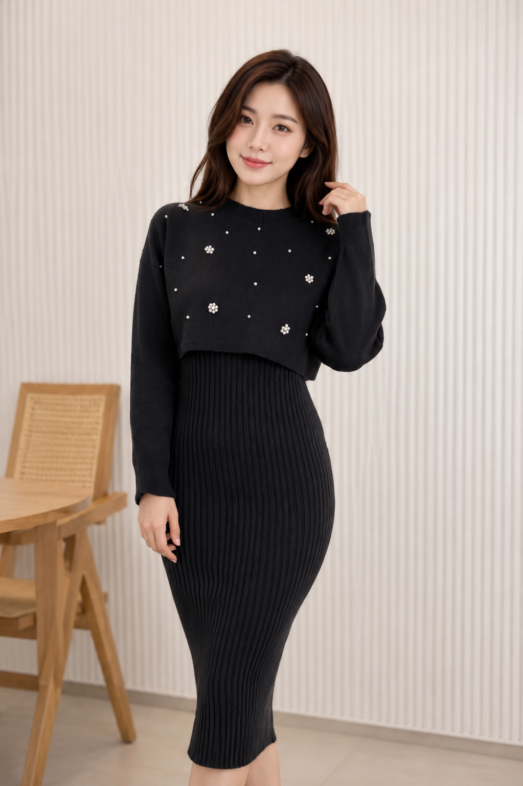 Pearl Blossom Sweater & Dress Set